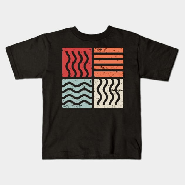 Retro Minimal Four Elements Kids T-Shirt by MeatMan